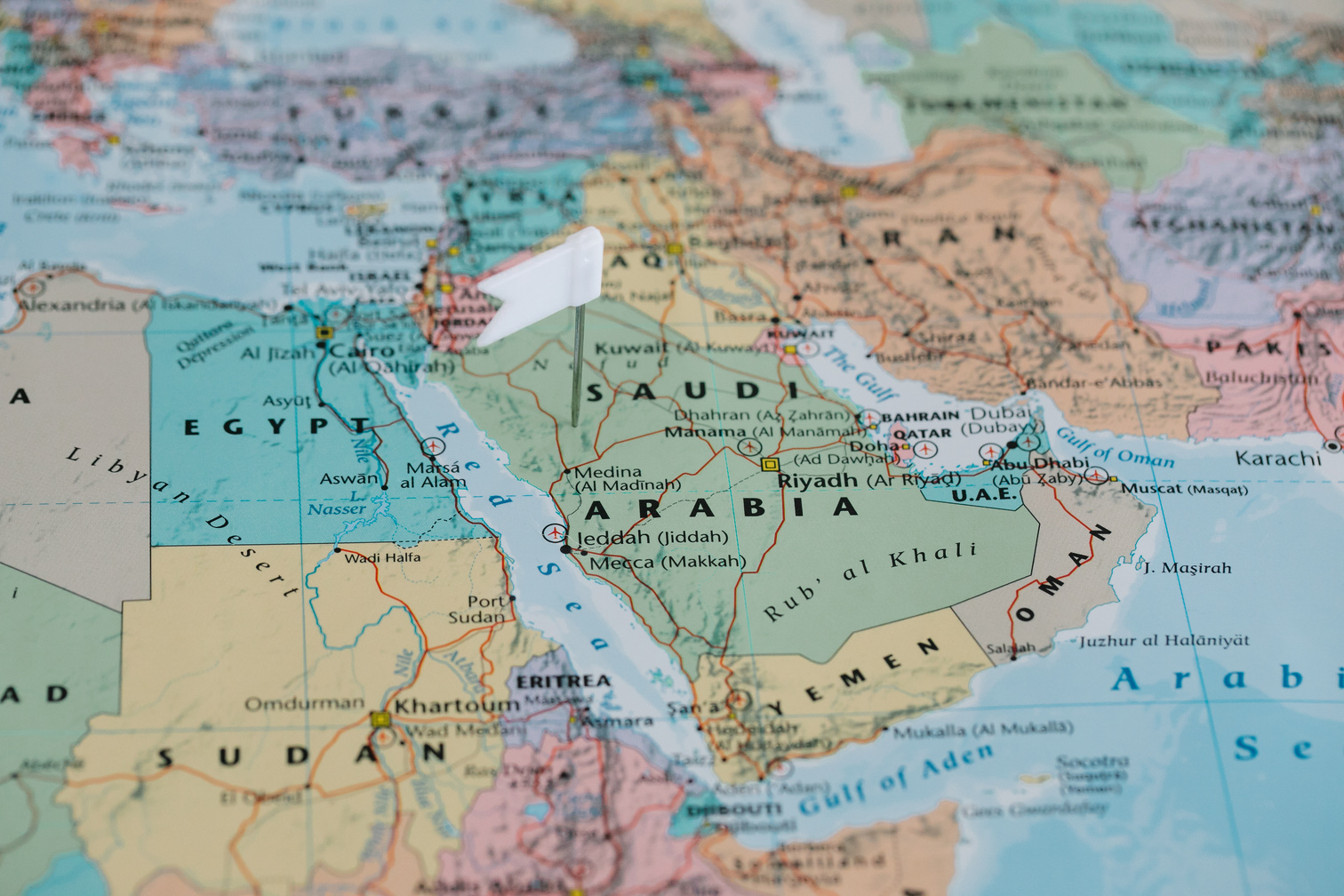 White Flag Marked Near the Saudi Arabia 